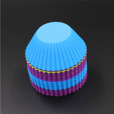 ROHS Kokusuz Silikon Muffin Bardaklar, Yeniden Kullanılabilir Silikon Cupcake Kılıfları