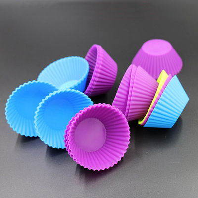 Toksik Olmayan Pratik Silikon Cupcake Kalıbı, Mikrodalgaya Uygun Silikon Pişirme Kılıfları