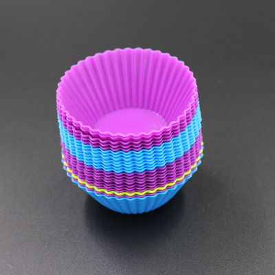 Toksik Olmayan Pratik Silikon Cupcake Kalıbı, Mikrodalgaya Uygun Silikon Pişirme Kılıfları