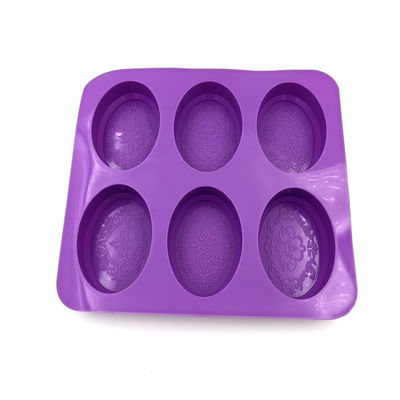 Dayanıklı Oval Silikon Sabun Kalıbı Hafif Kokusuz Mor Renk