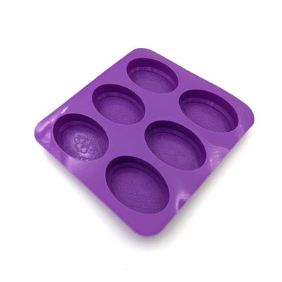 Dayanıklı Oval Silikon Sabun Kalıbı Hafif Kokusuz Mor Renk