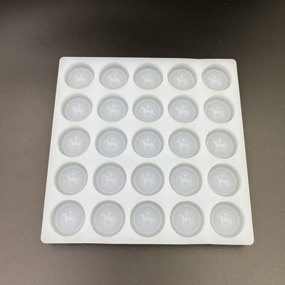 Yuvarlak Buz Silikon Şeker Kalıbı Tepsileri Yeniden Kullanılabilir 25 Boşluk Çapı 35mm